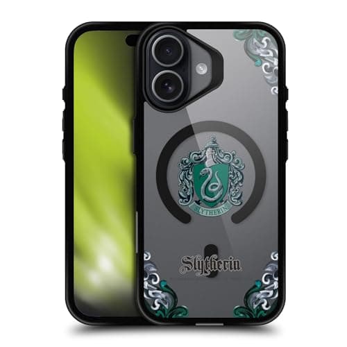 Image of Head Case Designs Officially Licensed Harry Potter Slytherin Houses Black Shockproof Bumper Case [Military Grade Protection] Compatible with Apple iPhone 17 and Compatible with MagSafe
