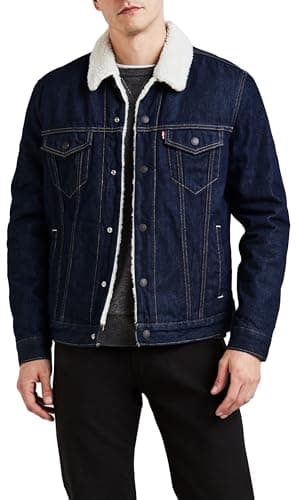 Image of Levi's Men's Type 3 Sherpa Trucker Denim Jacket, Rockridge, XS