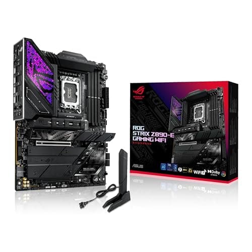 Image of ASUS Intel ROG Strix Z890-E Gaming WiFi ATX motherboard, 18+1+2+2 power stages, DDR5 slots, PCIe 5.0 w/ full support for next-gen GPUs, seven M.2 slots, WiFi 7, AI Overclocking, AI Networking II