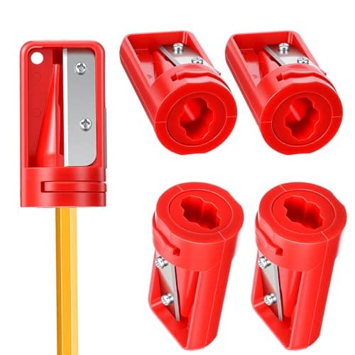 Image of Dplolng 4 Pack Carpenter Pencil Sharpener,Flat Pencil Sharpener Construction Pencils Sharpeners Manual Portable Woodworking Pencils Sharpeners Shaver Narrow Sharpening Tool for Woodworking Tool