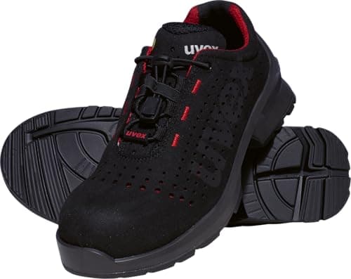 Image of Uvex 1 Duo low shoe S1 - safety shoe for light areas - sporty, light & flexible - black, red - size 45