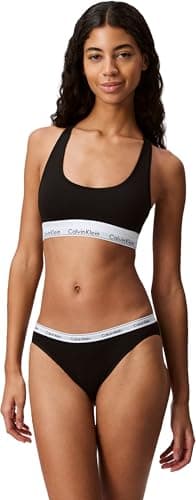 Image of Calvin Klein Women’s Bikini Briefs with Logo Waistband, Black (Black), S
