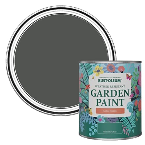 Image of Rust-Oleum Grey Mould-Resistant Garden Paint In Satin Finish - Graphite 750ml