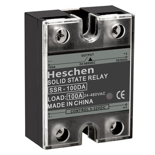 Image of Heschen Single Phase DC/AC Solid State Relay, SSR-100DA, Input 4-32VDC, Output 24-480VAC, 100A 50-60Hz