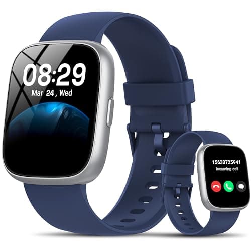 Image of Smart Watch with Alexa Built-in, 1.83" HD Fitness Watch with Bluetooth Calling, New Smartwatch with Heart Rate/Sleep Monitor, 110+ Sports Modes, IP68 Waterproof Activity Tracker for Android iOS, Blue