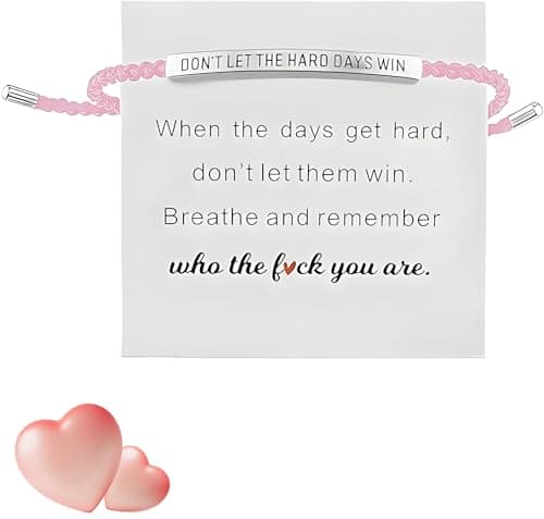 Image of Inspirational Gifts for women, Strength Bracelet for Women, Dont Let The Hard Days Win Bracelet Women, Pink Bracelets Womens Encouraging With Encouragement Card Suitable for Giving Family Friends
