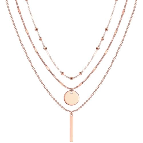 Image of HMJGDHX 3 PCS Gold Necklaces for Women Girls 14K Gold Plated Layered Necklace Cubic Zirconia Heart Pendant Necklace Silver Snake Necklaces Choker Necklace Dainty Gold Chain Jewellery with Gift Box