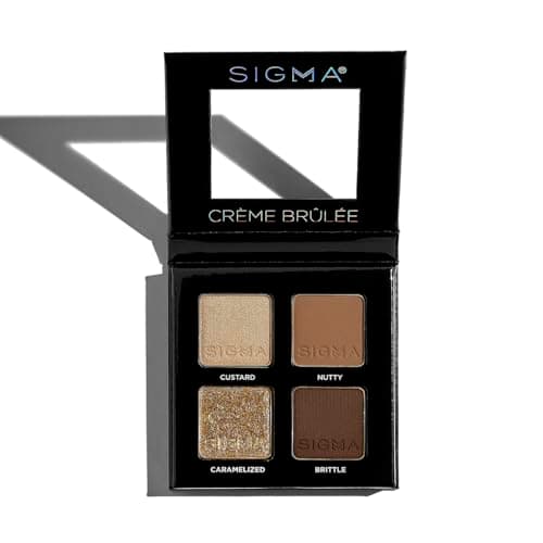 Image of Sigma Beauty Quad Eyeshadow Palette – Makeup Eyeshadow Quad with a Buttery Soft Formula and Buildable, Blendable Shades for a Flawless Eye Look, Designed for All Day Wear (Crème Brûlée)