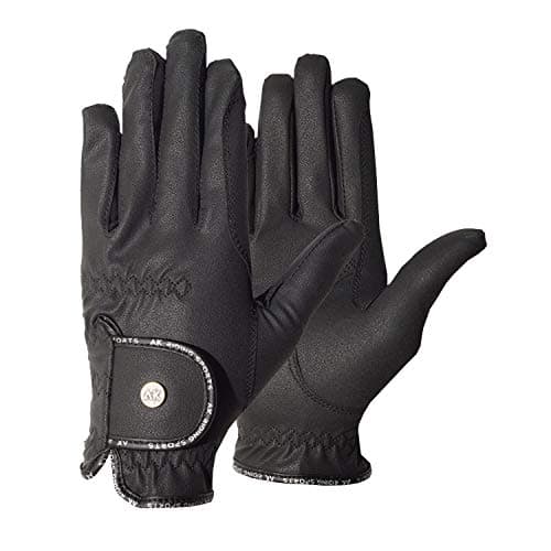 Image of AK Light Grip Horse Riding Gloves For Competition & For Dressage (Black, 2XS)