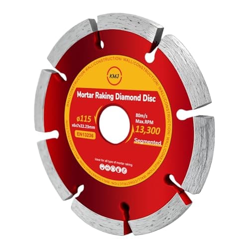 Image of KMJ A-Grade 1 Pack Mortar Rake 115mm Diamond cutting Disc for Angle Grinder with 6mm Thickness –Mortar Raker & Removal Tool-115mm Pointing Disc-Durable Mortar Raking Disc–Size 115 x 6 x 7 x 22.23 mm