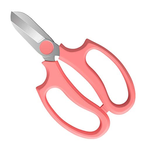 Image of Housolution Floral Shears, Premium Steel Garden Pruning Shears Floral Fruits Leaf Scissors Hand Pruner Snip Trimming Tool for Gardening Flower Arrangement, Pink