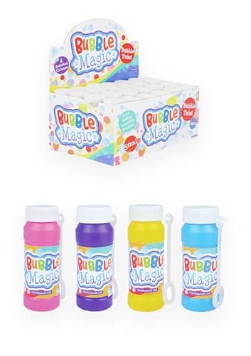 Image of Henbrandt 2 x Children’s Bubble Tubs with Wands 50ml Bubble Magic Party Bubbles Kids Toys Summer Fun Outdoor Game Party Favour Loot Bag Fillers Summer Games for Girls and Boys