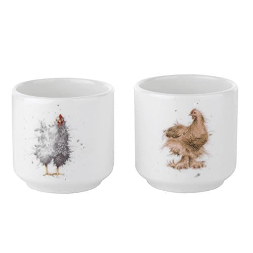 Image of Portmeirion Wrendale by Royal Worcester Egg Cups Chickens, Set of 2