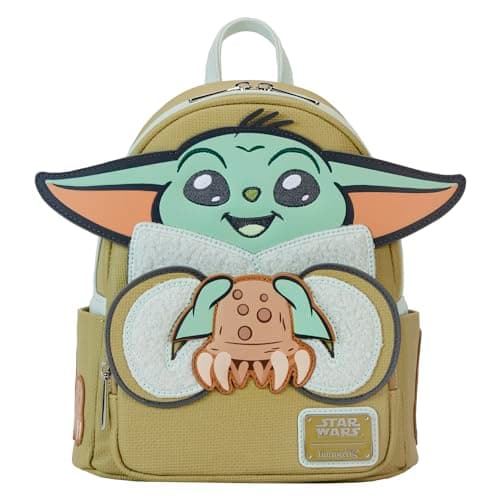 Image of Loungefly Mandalorian Grogu and Crabbies Cosplay Kids Mini Backpack Multi