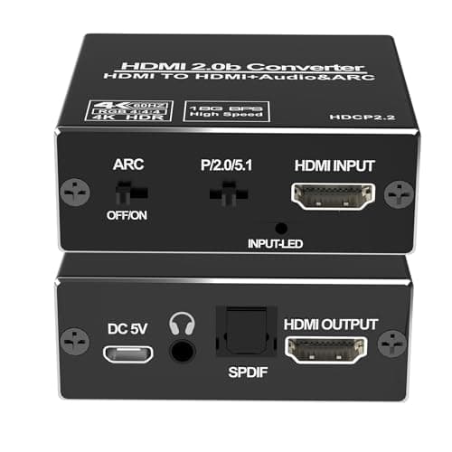 Image of HDMI Audio Extractor, 4K@60Hz HDMI ARC Audio Extractor Splitter, TV to Optical Toslink SPDIF & 3.5mm Stereo Output, Supports HDCP 2.2 DTS 5.1 for Soundbar, Home Theater PS5/PS4/PS3/Blu-ray/HDTV