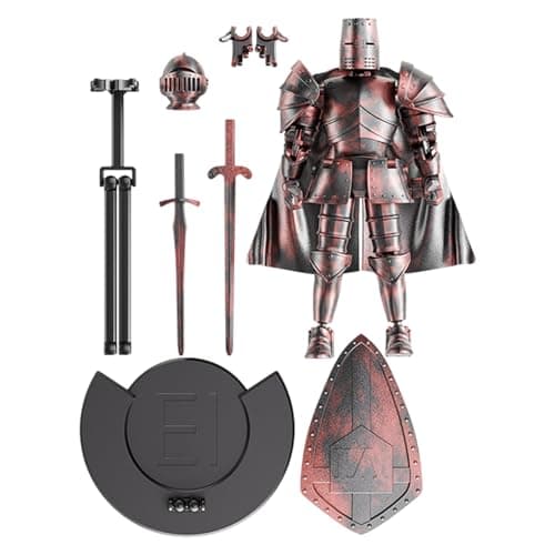 Image of Phytress 14cm Medieval Knight Action Figure, Multi-jointed Movable Action Figure With Bottom Support, Weapons And shieldss, Desktop Decorations, Adults Collectible Figurine For Coffee Table
