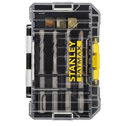 Image of STANLEY FATMAX Masonry Drill Bit Set SDS-Plus Tips for Concrete Includes a Small ToughCase and Shaker Box Compatible with Pro-Stack and TSTAK (8 Pieces) STA88555