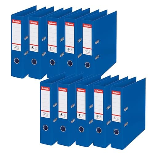 Image of Esselte Lever Arch File PVC Slotted 70mm Spine A4 Blue Ref 48065 [Pack 10]