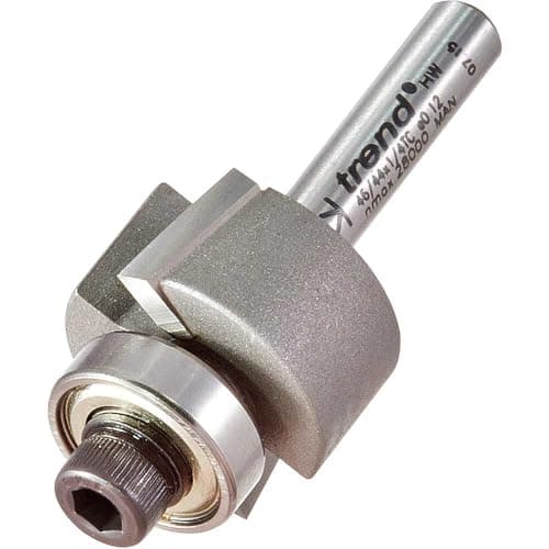 Image of Trend Professional Guided Rebater Router Cutter, 1/4 Inch Shank, 24mm Cut Diameter & 12.7mm Cut Length, Tungsten Carbide Tipped, 46/44X1/4TC