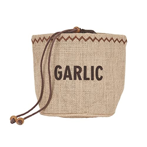 Image of Natural Elements Eco Garlic Storage Bag with Drawstring, Jute / 1% Cotton