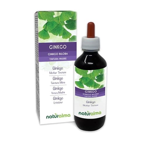 Image of Ginkgo (Ginkgo biloba) Leaves Alcohol-Free Mother Tincture Naturalma - Liquid Extract Drops 200 ml - Food Supplement - Vegan