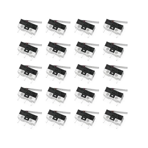Image of JZK 20x Microswitch with lever, 3 pin 125V 1A AC Micro Limit Switch NO NC, Momentary Hinge Lever Switch, Momentary Snap Action Switch, Black