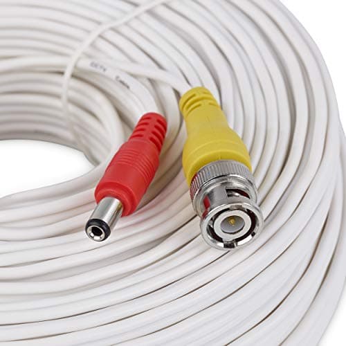 Image of SSL BNC Video Power Cable For CCTV Camera DVR Security System (15M, White)