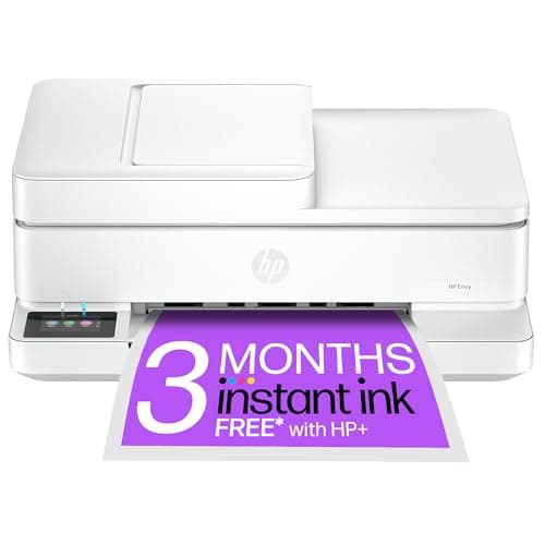 Image of HP Envy 6530e All in One Printer | Perfect for Home | Colour | Wireless | Print, Scan & Copy | 3 Months of free Instant Ink | Automatic Document Feeder | White