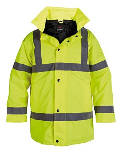Image of ProForce Class 3 Contractor High Visibility Coat Hi-Vis Hi-Viz Work Site Jacket (X-Large, Yellow)