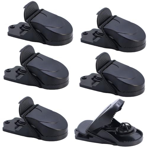 Image of Pack of 6 Rodent Snap Traps - Quick and Effective Rat and Mouse Traps, Highly Sensitive, Easy to Set and Reusable, Plastic Design Ideal for Both Indoor and Outdoor Use, UK Mouse Control