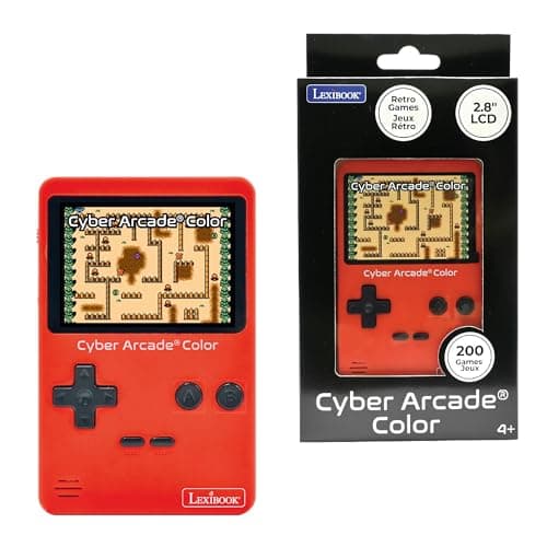 Image of Lexibook, Cyber Arcade® Color, Portable retro games console, 200 games of action, sport, racing, puzzles and more, 2.8" LCD colour display, Red, JL2389LXB