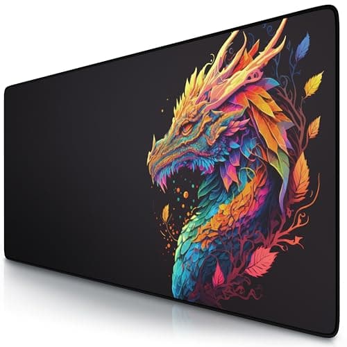 Image of TITANWOLF - XXL Mouse Mat - Mouse Pad 900 x 400 x 3mm –Speed Gaming Mouse Pad - Extra Large MousePad - Table Mat Large Size - Improved Precision and Speed – Design Color Dragon