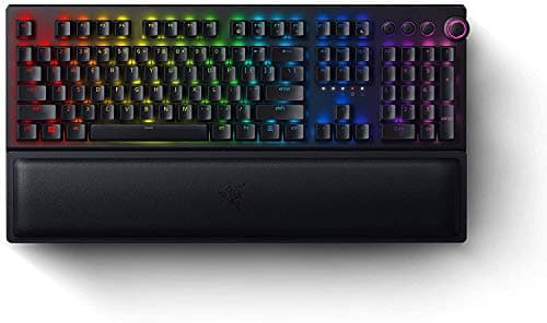 Image of Razer BlackWidow V3 Pro (Green Switch) - Wireless Full-height Mechanical Gaming Keyboard (Clicky Mechanical Switches, RGB Chroma Lighting, Wrist Rest, Bluetooth, USB-C) German Layout | Black