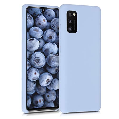 Image of kwmobile Case for Samsung Galaxy A41 Case - Soft Cover - Shockproof Silicone - Wireless Charging Light Blue Matte