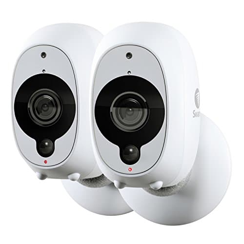 Image of Swann Smart Wireless Indoor/Outdoor HD CCTV Security Camera Kit with Night Vision, White, Pack of 2