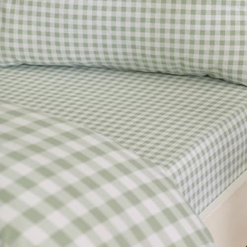 Image of Catherine Lansfield Bamford Gingham Check Single Fitted Sheet Green