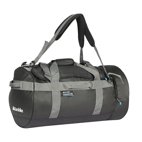 Image of Eurohike Transit Cargo Bag with Multiple Carrying Options, Bag for Men & Women, Duffel, Holdall, Rucksack, Travel Luggage, Ideal for Camping, Holidays, Weekend Breaks & Sports (Black/Grey, 65 Litre)