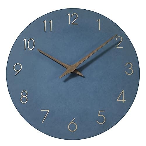 Image of Timelike Silent Non-Ticking Wall Clock - 12 Inch Modern Style MDF Wooden Wall Clocks Quartz Decorative Battery Operated Wall Clock for Living Room Bedroom Kids Room Office School