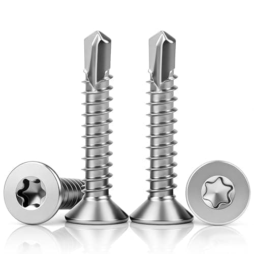 Image of 120 Pcs Torx Self Tapping Screws Metal M4.2x32mm Torx Countersunk Self Drilling Screws Flat Head Sheet Metal Tek Screw Metal Roofing Screw for Aluminum Metalwork Roofing