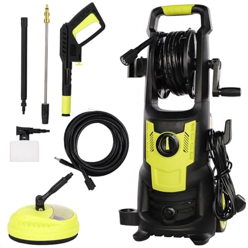 Image of Powerful Pressure Washer 1800W 135Bar 450L/H, Jet Washers Pressure Washers with Adjustable Spray Nozzle, High Power Washers for Patio Car Yard Fences Driveways