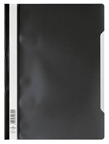 Image of Durable Clear View A4 Document Folder Black | Transparent Front Cover | Ideal for Holding A4 Punched Documents