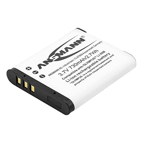 Image of ANSMANN 5044363 Li-Ion 3.7V Camera Battery Replacement For LI-50B/ LI-92B [Pack of 1] Compatible with Olympus Cameras - 5 Year Warranty, Black