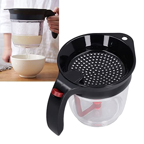 Image of Gravy Fat Separator 1L, Durable Gravy Jug Fat Separator Cup and Strainer with Bottom Release, Heat Resistant, Quick Separation for Making Grates, Soups, Stews or Sauces
