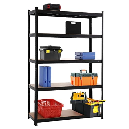 Image of Panana Metal Racking Shelf Storage180X100X40CM Shelving 70.86" Hx39.37 Wx15.74 D Storage Shelves 5 Tier Garage Shelving Utility Rack Shelf Unit for Warehouse, Kitchen,Workshops,Garden (Black)