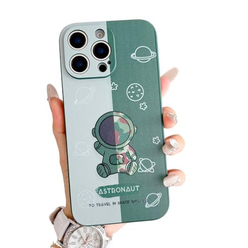 Image of Yonds Queen Compatible iPhone 7 Plus / 8 Plus Cute Astronaut Space Planet Design Stylish Bumper TPU Protective Anti-Slip Shockproof Case(Green Planet)