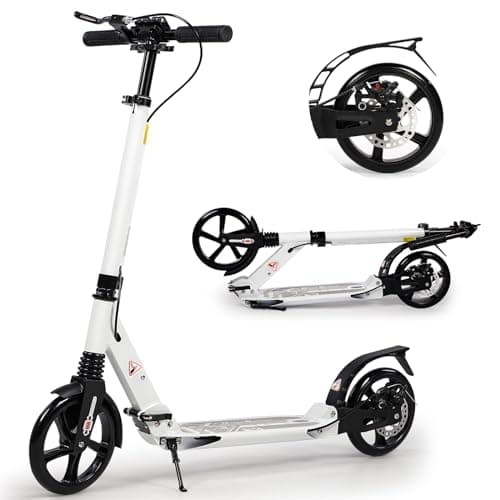 Image of Kick Scooter for Kids Ages 8-12, 200mm Big Wheels Scooter for Adults with Disc Brakes, Adult Scooters with Carry Strap and Double Shock Absorption, Foldable Scooters for Teenagers15