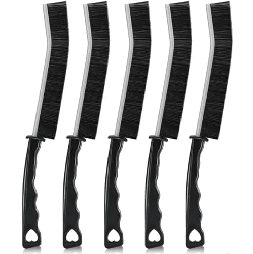 Image of 5Pcs Crevice Cleaning Brush, Multifunctional Crevice Gap Groove Cleaning Brush Tools with Hard Bristle, Small Spaces Scrub Brushes for Narrow Corners in Home Window Kitchen Tile Bathroom (Black)