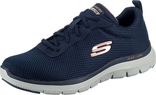 Image of Skechers Men's Flex Advantage 4.0 Providence Sneaker, Navy Mesh/Pu/Black Trim, 12 UK