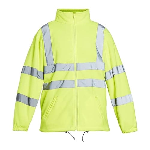 Image of Blackrock Hi Vis Yellow Fleece Jacket, Men's and Women's, Durable and Warm Anti-Pill, High Visibility Reflective Safety Wear, Fully EN Certified - Large