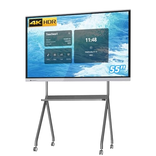 Image of TouchWo 55" Touchscreen Monitor Smart Board, 4K Interactive Presentation Electronic Whiteboard, All-in-One PC, Digital Signage Display for Office & Classroom, Core i3 RAM 4GB+SSD 256GB